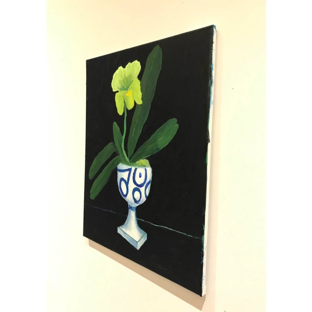 Fresh and Modern Still Life With Orchid Painting For Sale - Image 6 of 11