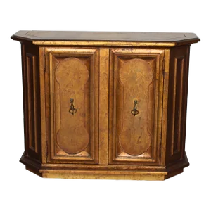 Vintage Hollywood Regency Gilded Console Cabinet