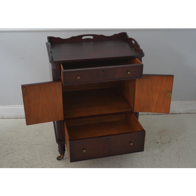 Traditional Large Dark Cherry Oversized Bed Side Chest Occasional Stand For Sale - Image 3 of 12