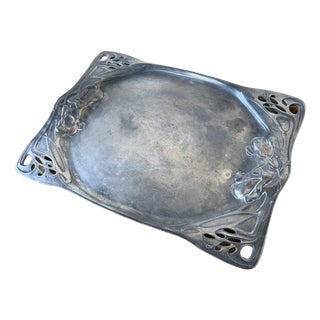 Vintage Belle Époque Pewter Tray, 1900s For Sale