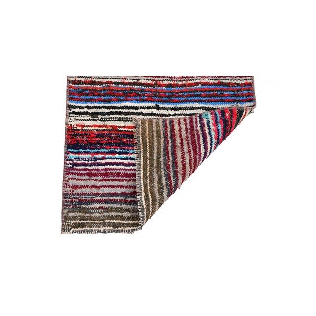 Mid-Century Modern Vintage Decorative Rag Rug - 1`8″ X 3`6″ For Sale - Image 3 of 3