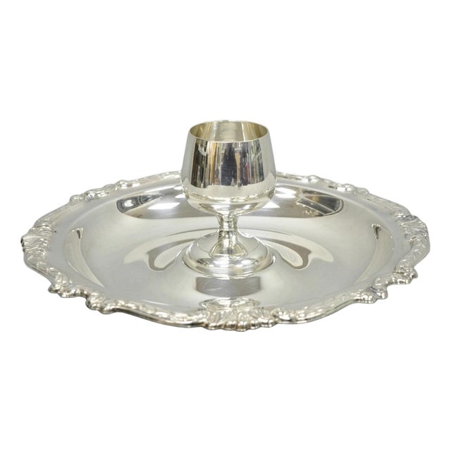 Vintage Sheridan Victorian Silver Plated Shrimp Cocktail Serving Platter Tray For Sale