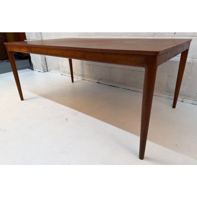 Wood Vintage Danish Mid-Century Modern Teak Expandable Dining Table For Sale - Image 7 of 18