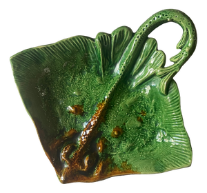 Vintage French Majolica Manta Ray Dish Platter, 1960