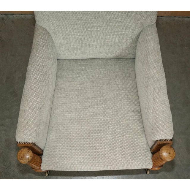 Antique Scottish Victorian Barley Twist Library Lounge Chair For Sale - Image 9 of 18