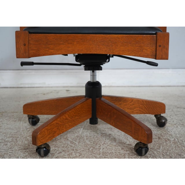 Brown Stickley Arts & Crafts Mission Oak Office Chair For Sale - Image 8 of 18