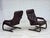 1970s, Scandinavian armchair. Original brown furniture leather, bent beech wood. Original very good condition: no smells,...