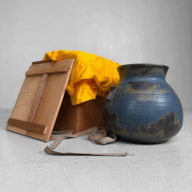 Vintage Japanese Seto Ceramic Ikebana Vase, 1960s For Sale - Image 13 of 17