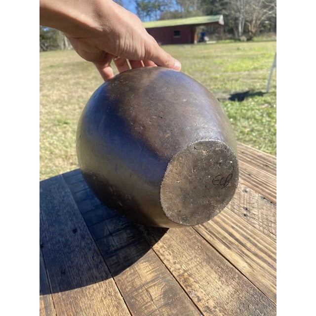 Vintage Primitive Handmade PotteryVase With Rattan Woven Top Snake Charmer Style For Sale In Philadelphia - Image 6 of 7