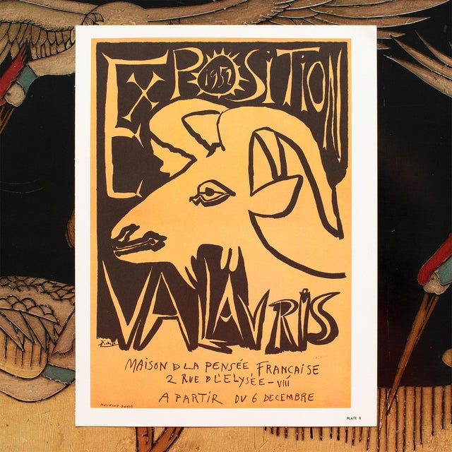 Pablo Picasso 1957 After Pablo Picasso, Poster "Exhibition Vallauris at House of French Thought, 1952" For Sale - Image 4 of 6