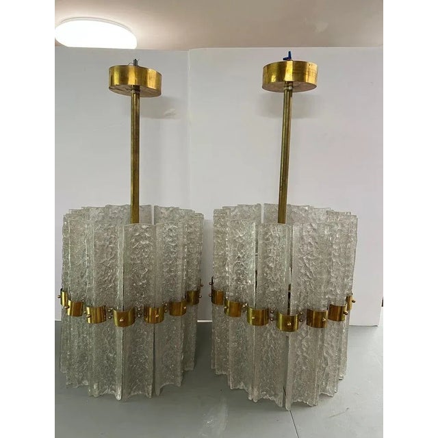 Mid 20th Century Pair of Large Crystal Orrefors Chandeliers by Carl Fagerlund For Sale - Image 5 of 15