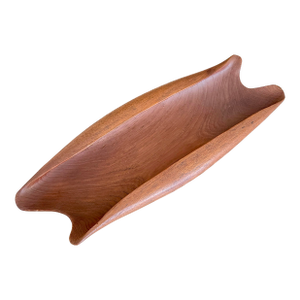 Large Mid Century Danish Modern Sculptural Teak Bowl MCM Vintage