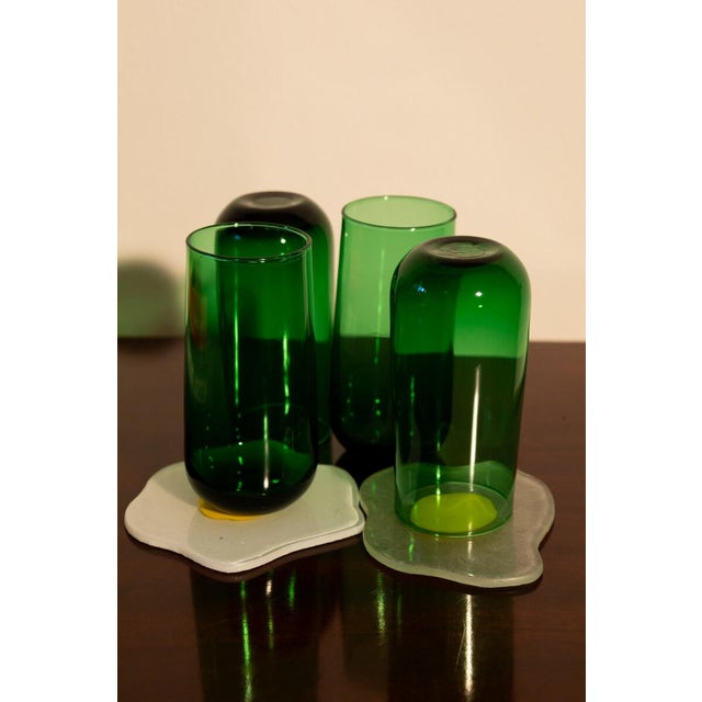 Glass Vintage Green Tumblers- Set of 4 For Sale - Image 7 of 8