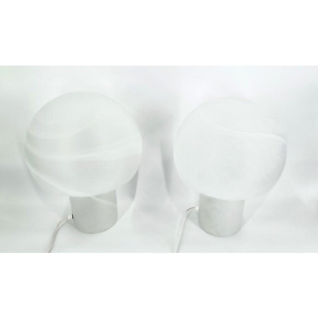 White Mushroom Table Lamps from Peil and Putzler, 1970s, Set of 2 For Sale - Image 8 of 14
