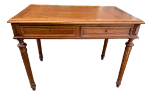 Antique Victorian Style Tooled Leather Writting Table Desk