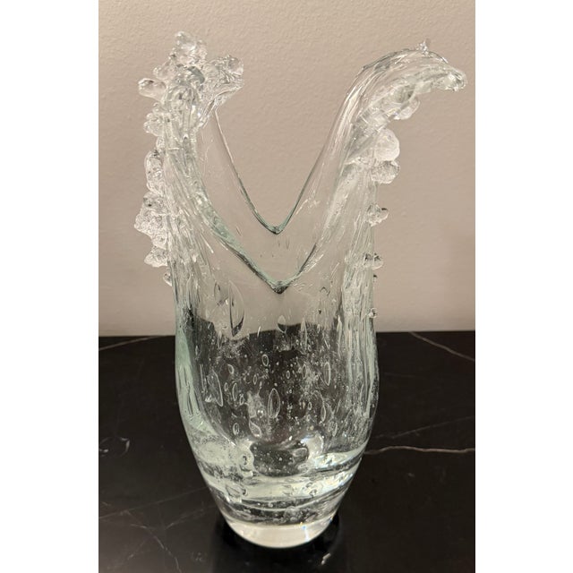 Contemporary Sculptural “Dual Wave” Art Glass Vase by Studio a / Global Views For Sale - Image 3 of 15