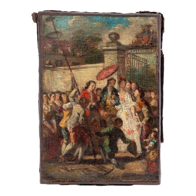 Jean-Michel Moreau Frontispice Study Oil on Canvas For Sale