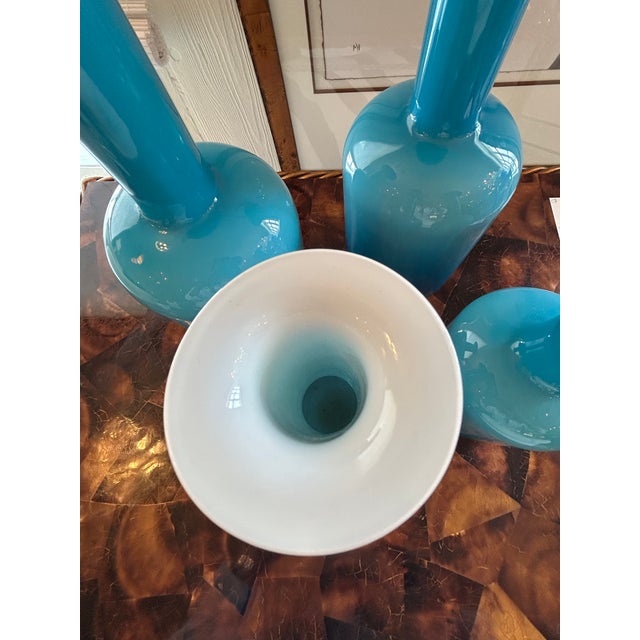 Turquoise Danish Vases -Set of 4 For Sale In Philadelphia - Image 6 of 8