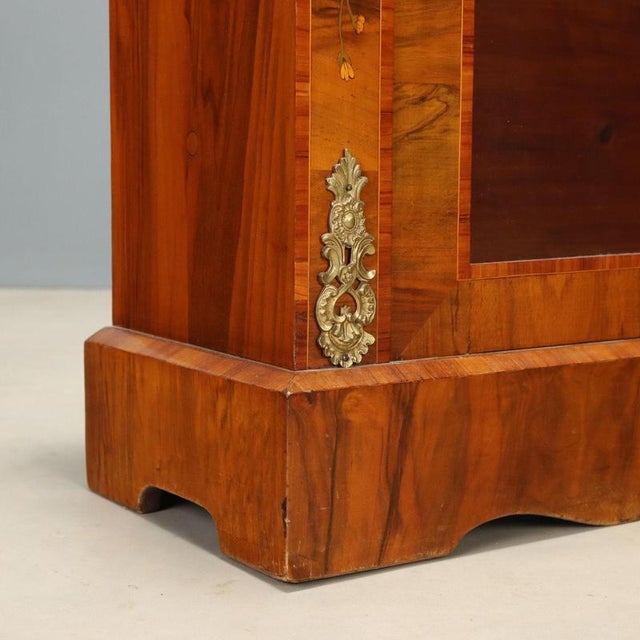 Antique Display Cabinet in Walnut and Inlays Bronze, England For Sale - Image 9 of 13