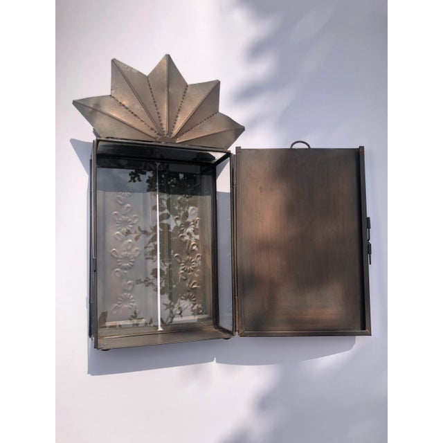 Mid 20th Century Mid 20th Century Mexican Sunburst Shadowbox Nicho Wall Hanging With Front Doors For Sale - Image 5 of 11