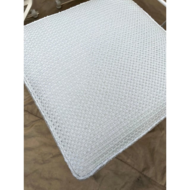 Cleo Baldon Cleo Baldon X-Form Chairs Restored with Acrylic Dowels and Sunbrella Upholstery - Set of 4 For Sale - Image 4 of 13