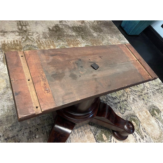 19th Century American Classical / Empire Extension Dining Table With Thomas Clark Patent Hardware For Sale - Image 11 of 12