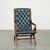 Dark Blue Chesterfield Armchair in Leather and Combined with Wood For Sale - Image 14 of 14