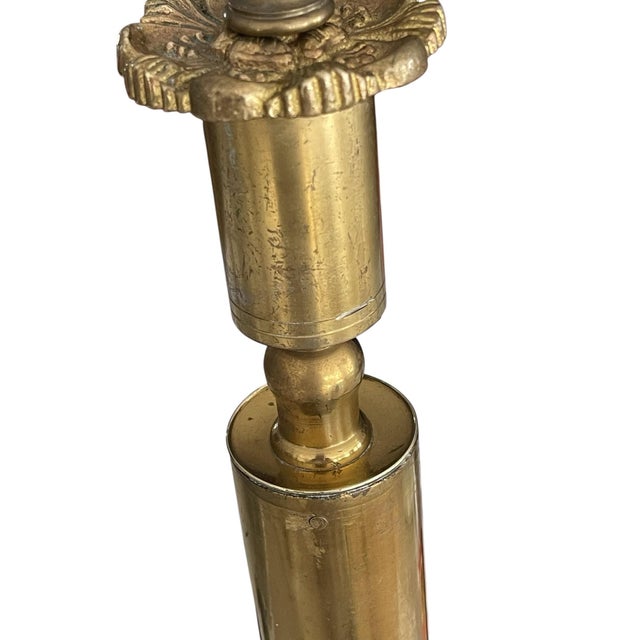 Brass 1960s Vintage Sculptural Brass Neoclassical Revival Table Lamps - a Pair For Sale - Image 8 of 12