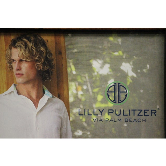 Classic Lilly Pulitzer Via Palm Beach for Men framed advert featuring a blonde model sporting signature LP paisley print...