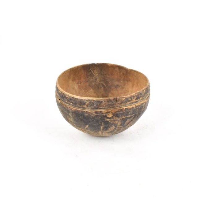 Mid 20th Century African Engraved Wood Bowl For Sale - Image 4 of 9
