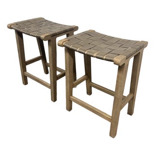 Pottery Barn Fenton Counter Stools, Pair For Sale