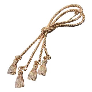 21st Century High Quality Costume Jewelry Gilt Metal Italian Nappe Brooch For Sale