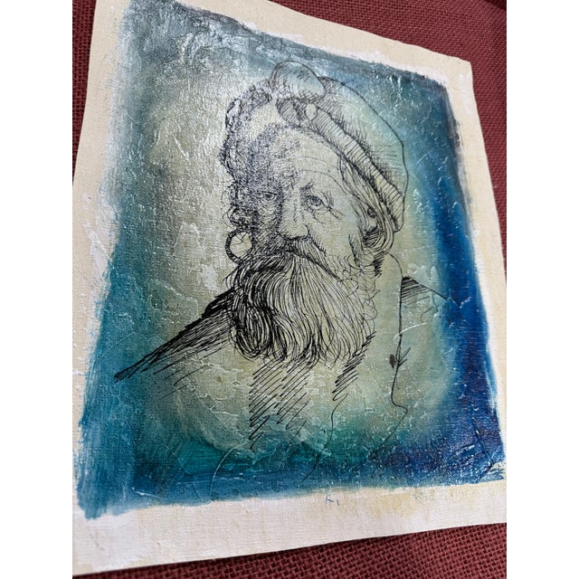 Portraiture Man With Beard Portrait-Vintage 1950s Painting For Sale - Image 3 of 5