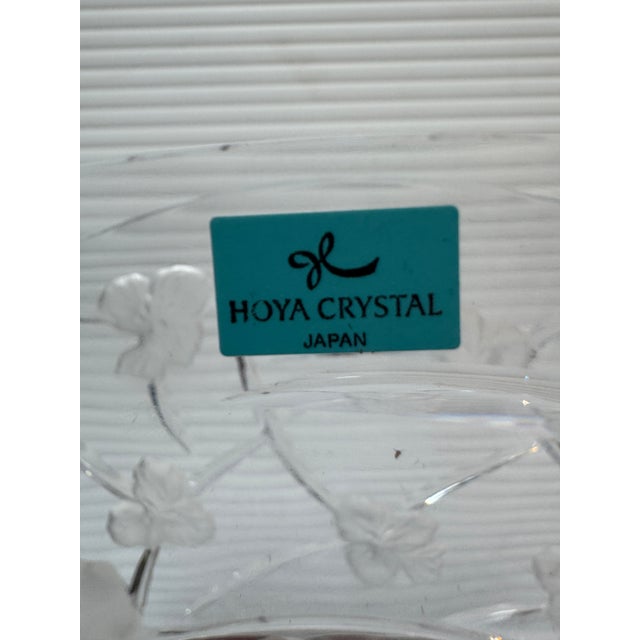 Hoya Purple Dew Iris Relief Crystal Vase With Box For Sale - Image 12 of 12