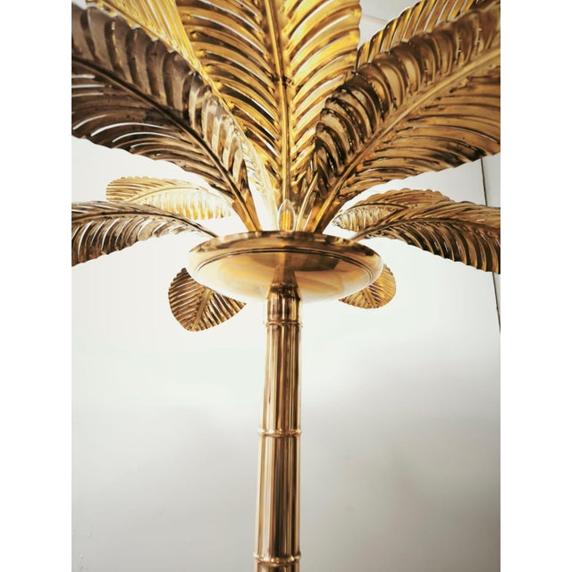 Metal Vintage 12-Light Palm Floor Lamp in Brass, 1970s For Sale - Image 7 of 18