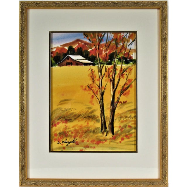 Lewis Suzuki, Landscape with Barn, Circa 1970 For Sale In San Francisco - Image 6 of 6