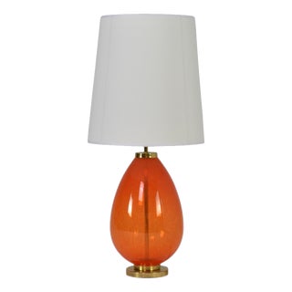 Capri Aurora Table Lamp in Brass and Fabric by Jonathan Amar Studio For Sale