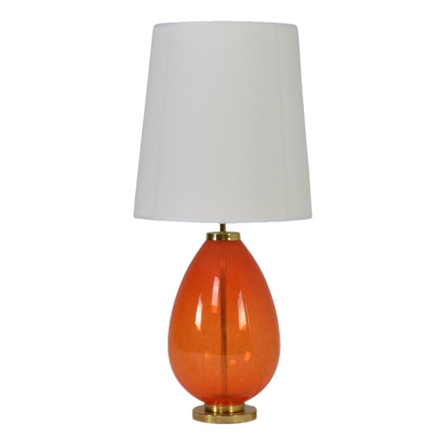 Capri Aurora Table Lamp in Brass and Fabric by Jonathan Amar Studio For Sale