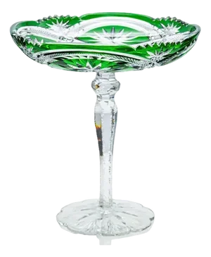 Baccarat Grass Green Crystal Cut Glass, France, 1920s