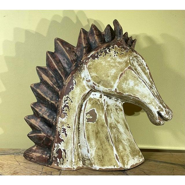 Mid -20th Century Terracotta Horse Head 19” W X 19”w X 8”d For Sale - Image 18 of 18