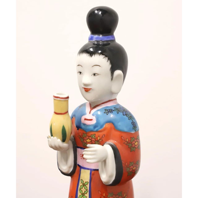 Ceramic Andrea by Sadek Porcelain Chinese Figurines - Male & Female - Pair For Sale - Image 7 of 10