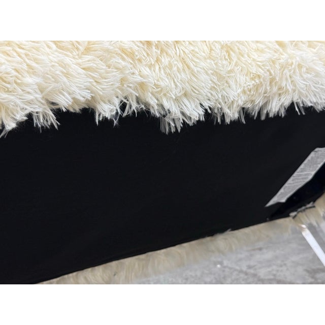 Skyline Furniture Faux Fur + Acrylic Legs Bench For Sale - Image 12 of 12