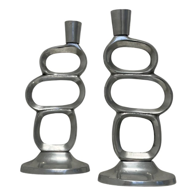 Brutalist Candlesticks by Matthew Hilton, 1980, Set of 2 For Sale