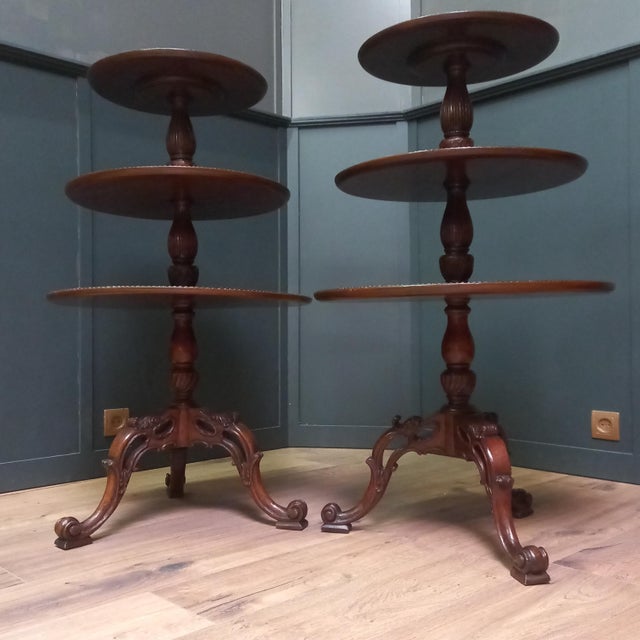 Brown English 18th-Century Tripod Dumb Waiter Etagère For Sale - Image 8 of 18