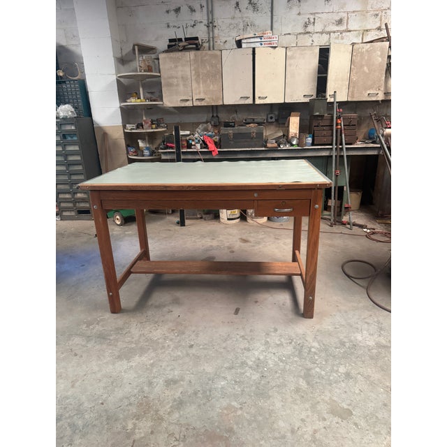 1960s Vintage Solid Oak Mayline Drafting Table With Topper For Sale In Columbia, SC - Image 6 of 14
