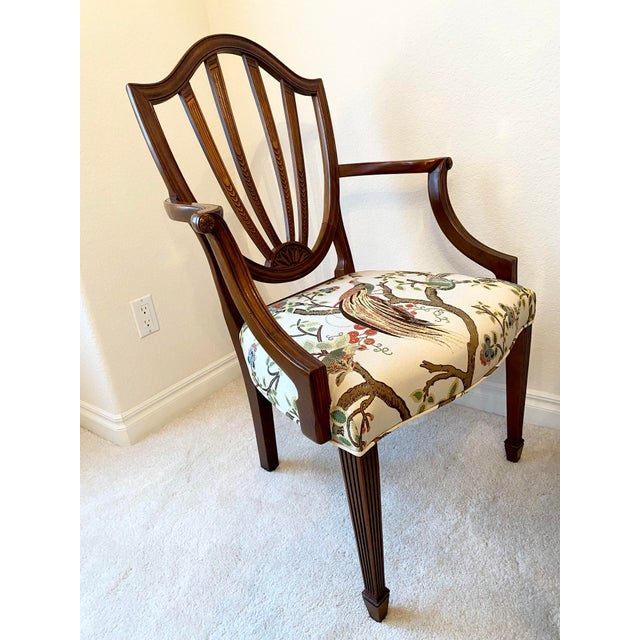 Late 20th Century Baker Historic Charleston Collection Set of Eight Carved Shield-Back Chairs For Sale - Image 13 of 18