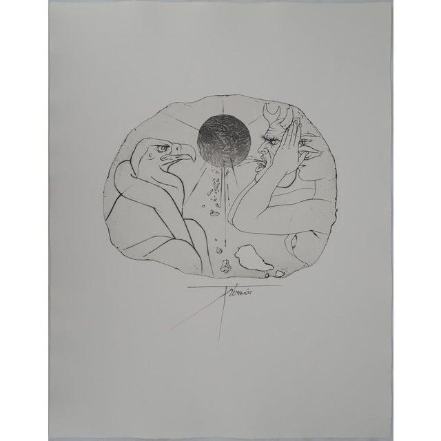 Pierre-Yves TRÉMOIS Effrayant Original engraving Signed with ink On BFK Rives vellum paper 56 x 44,5 cm Excellent...