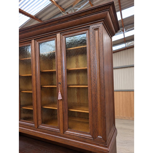 Brown Interwar Historic Cabinet Bookcase in Oak For Sale - Image 8 of 18