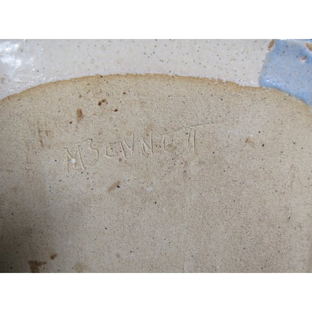 Cream 1990s Signed Handmade Studio Pottery Wall Pocket With Leather Strap For Sale - Image 8 of 8