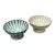 Japanese-Style Chrysanthemum-Petal Ceramic Pedestal Dish - Set of 2 For Sale